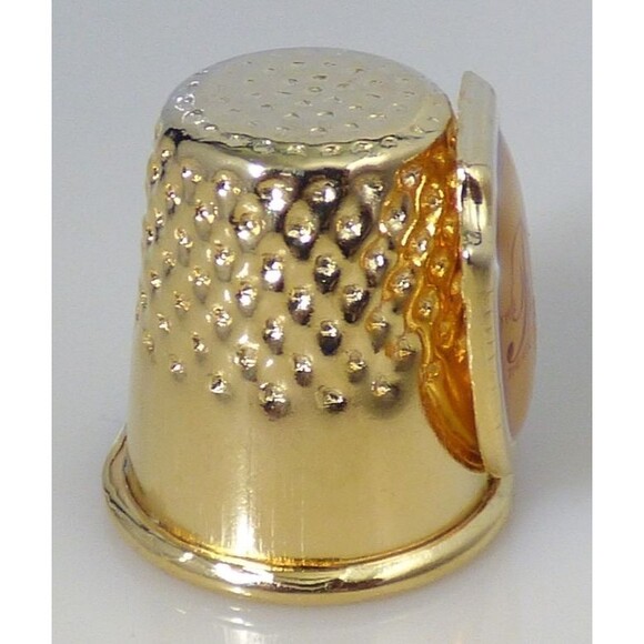 Myrtle Beach SC Thimble Souvenir The Palace Theater Gold Tone Metal Vintage - Picture 9 of 11